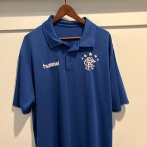 Hummel Rangers FC Polo Shirt Blue Men's XL Short Sleeve Soccer Football